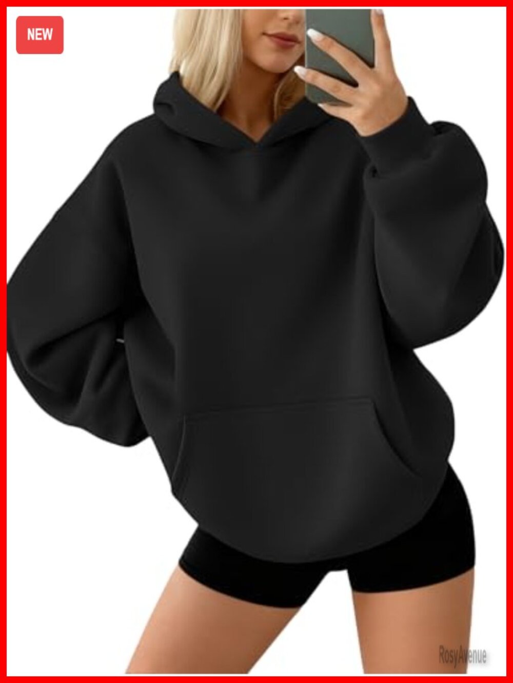 Oversized Fleece Hoodie Pullover Sweatshirt with Pocket Cotton Polyester